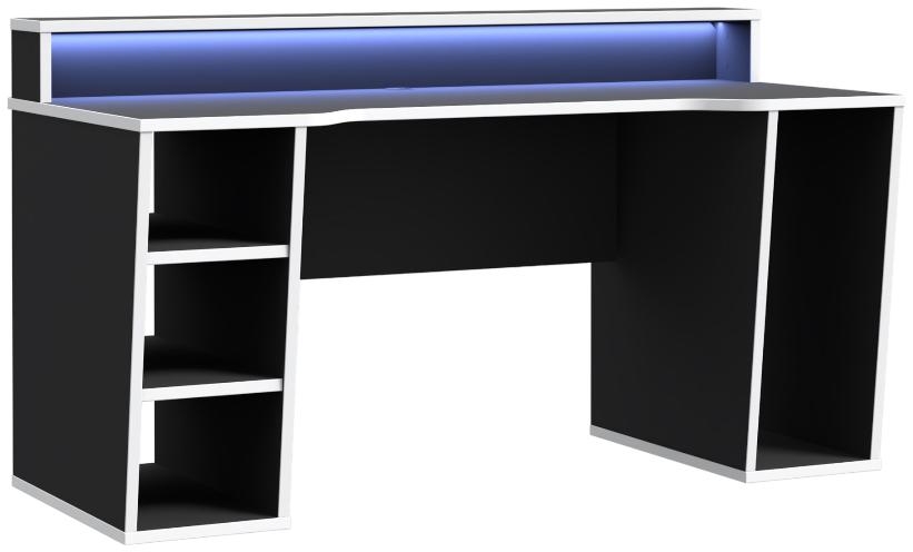 Product photograph of Tezaur Black Led Light Gaming Desk from Choice Furniture Superstore.