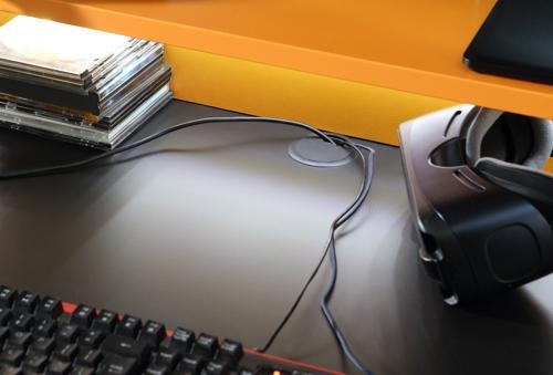 Product photograph of Tezaur Black And Orange Led Light Gaming Desk from Choice Furniture Superstore.