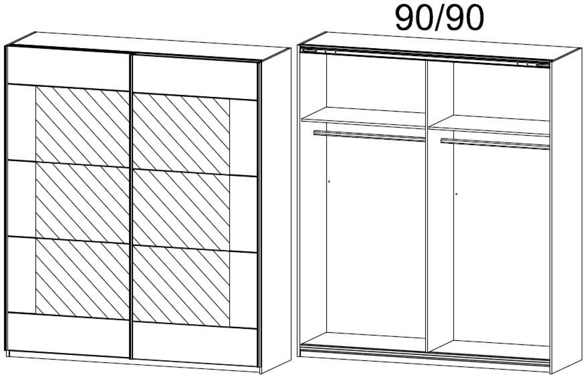 Product photograph of Rauch Alegro 2 Door Sliding Wardrobe In White - W 181cm from Choice Furniture Superstore.