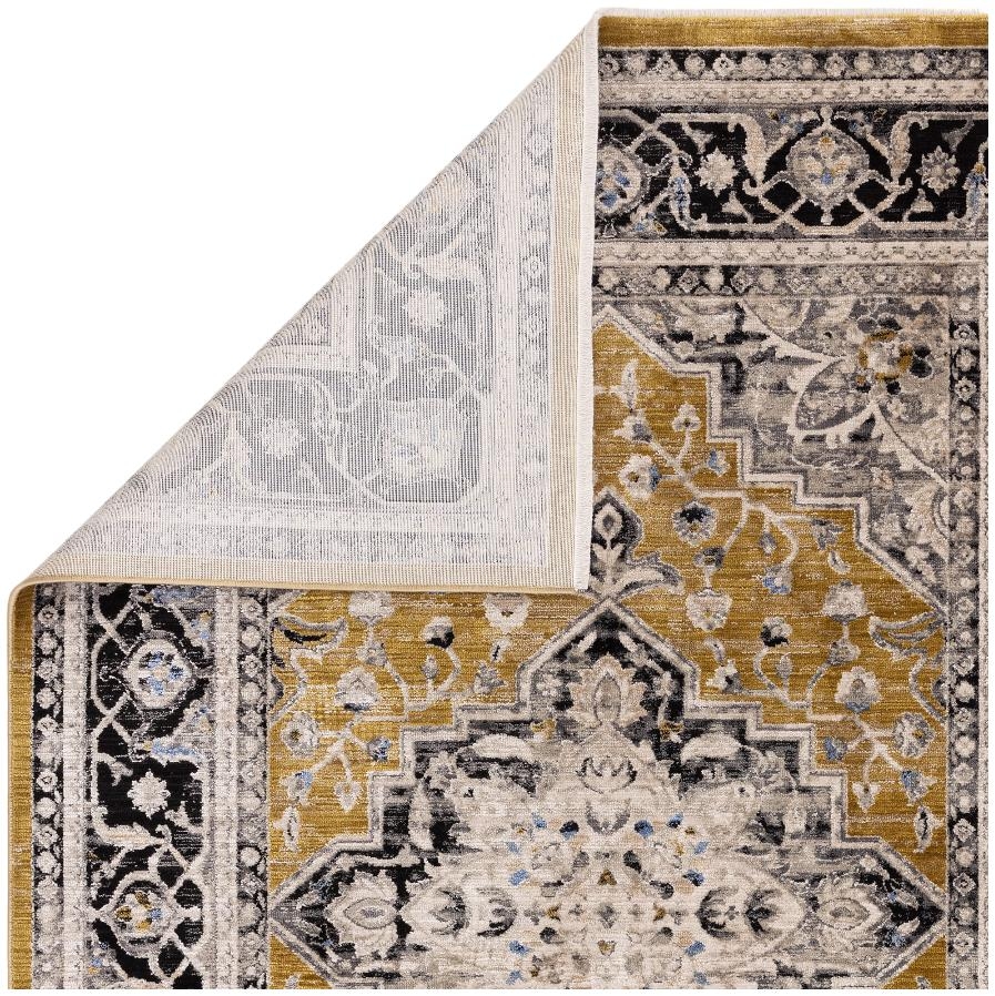 Product photograph of Asiatic Sovereign Medallion Gold Rug - 120cm X 166cm from Choice Furniture Superstore.