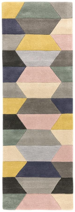 Product photograph of Asiatic Funk Honeycomb 04 Pastel Multi Coloured Rug from Choice Furniture Superstore.