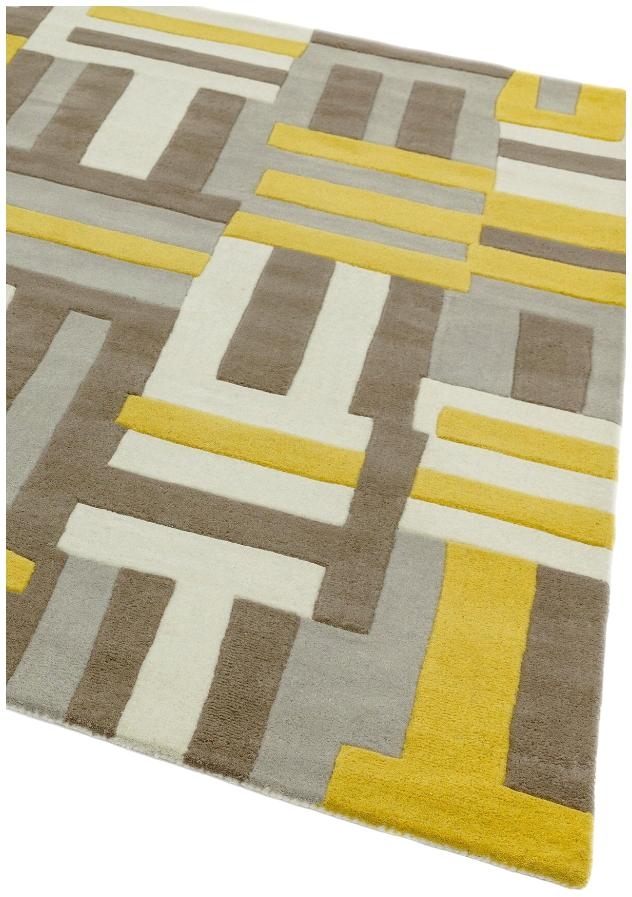 Product photograph of Asiatic Matrix Code 17 Yellow Rug from Choice Furniture Superstore.