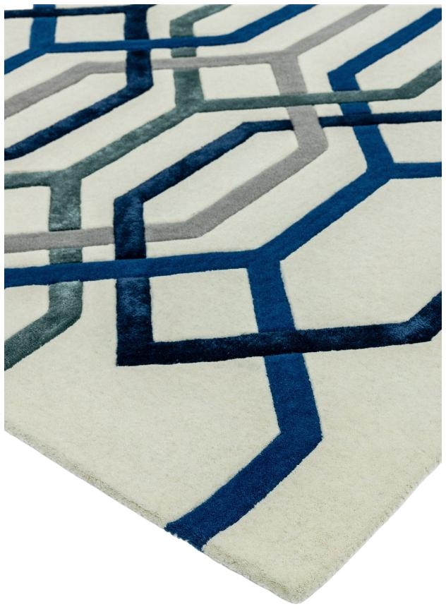 Product photograph of Asiatic Matrix Hexagon 65 White Rug from Choice Furniture Superstore.