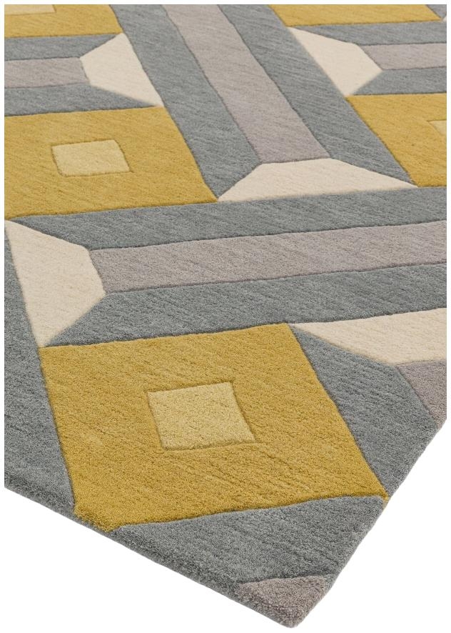 Product photograph of Asiatic Reef Motif Rf01 Ochre Grey Runner - 66cm X 240cm from Choice Furniture Superstore.