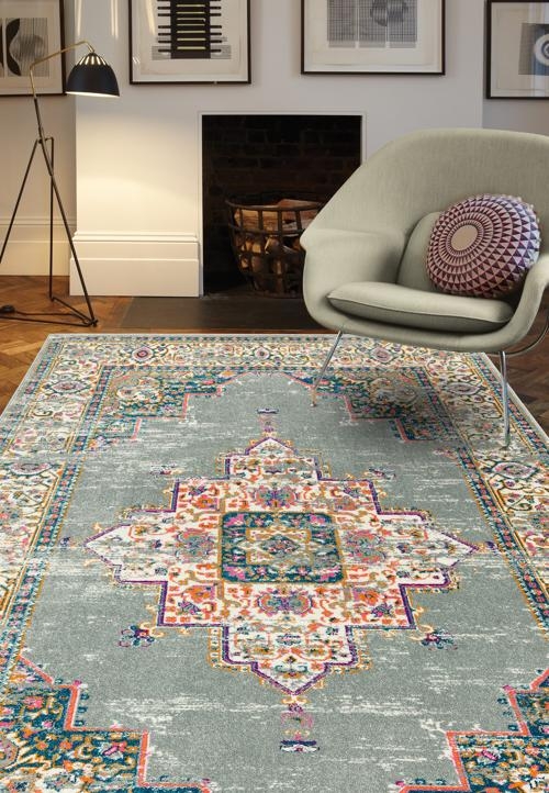 Product photograph of Asiatic Colt Medallion Cl02 Grey Rug from Choice Furniture Superstore.