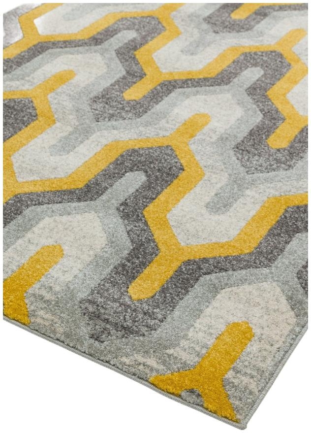 Product photograph of Asiatic Nova Nv14 Geo Yellow Rug from Choice Furniture Superstore.