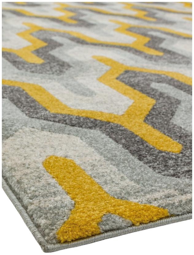 Product photograph of Asiatic Nova Nv14 Geo Yellow Rug from Choice Furniture Superstore.