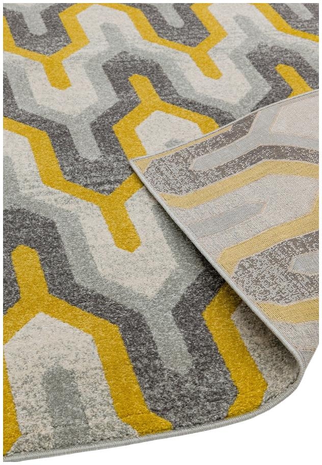 Product photograph of Asiatic Nova Nv14 Geo Yellow Rug from Choice Furniture Superstore.