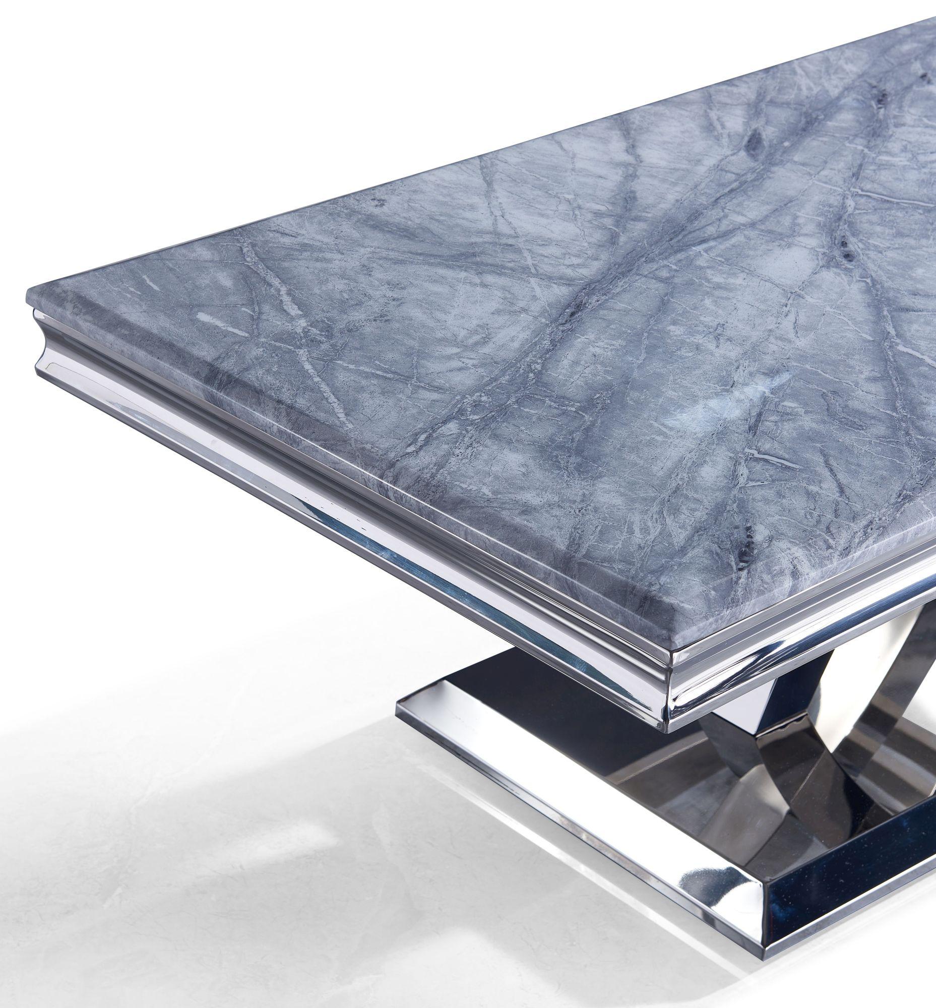 Product photograph of Lisbon Grey Marble And Chrome Coffee Table from Choice Furniture Superstore.