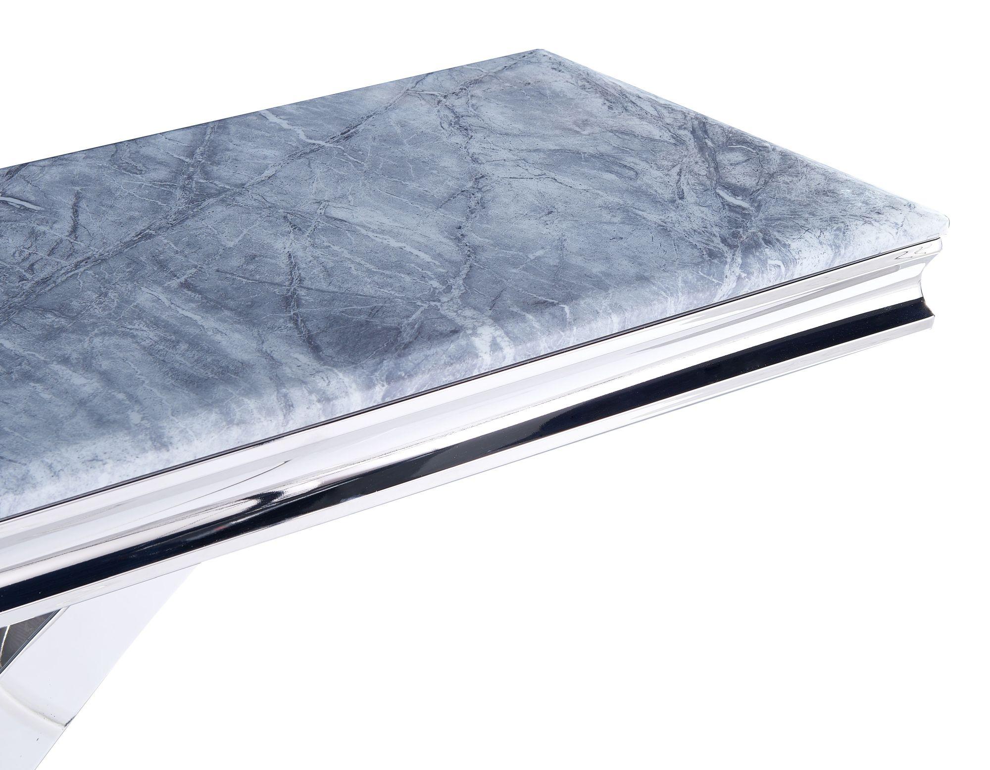 Product photograph of Lisbon Grey Marble And Chrome Console Table from Choice Furniture Superstore.