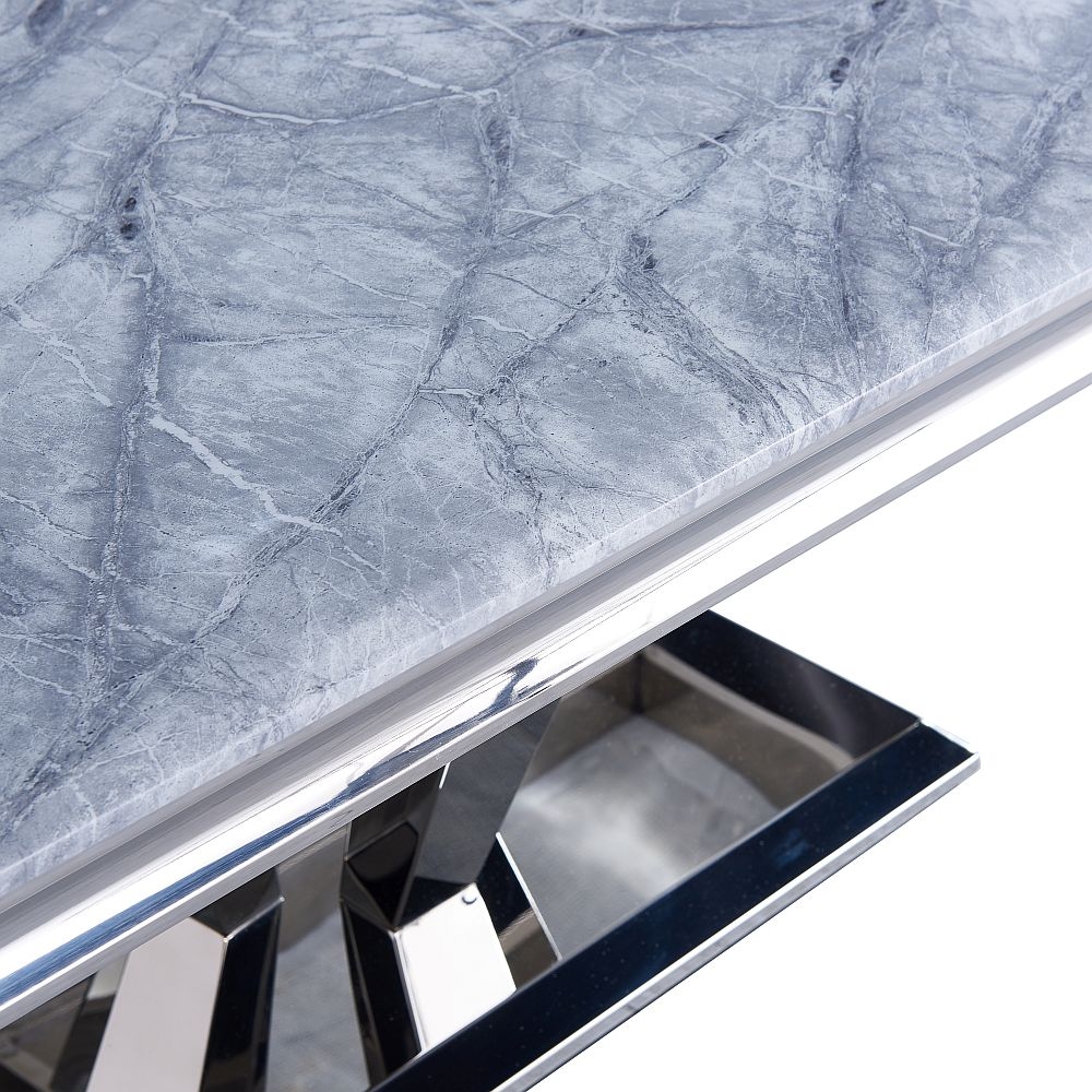 Product photograph of Dolce Grey Marble And Chrome Coffee Table from Choice Furniture Superstore.