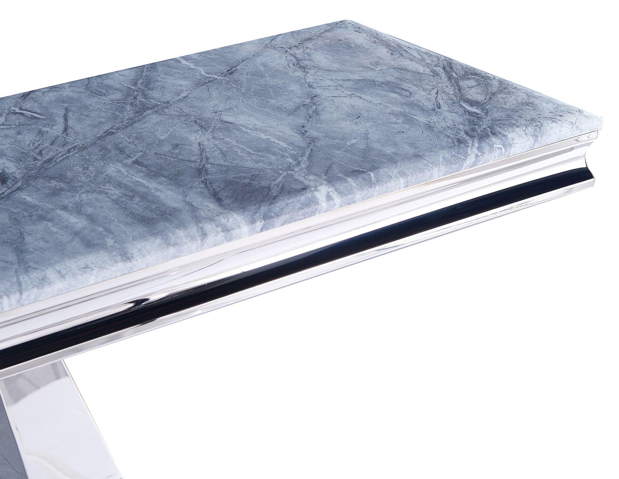 Product photograph of Dolce Grey Marble And Chrome Console Table from Choice Furniture Superstore.