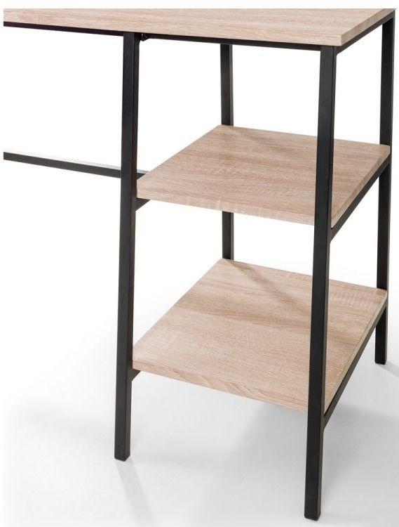 Product photograph of Clearance - Tribeca Sonoma Oak And Black Metal Desk - D592 from Choice Furniture Superstore.