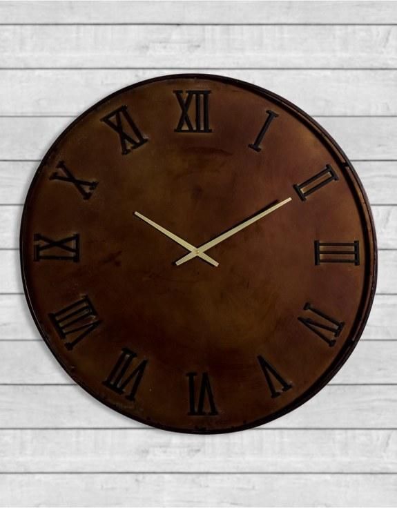 Product photograph of Antiqued Industrial Wall Clock - 75cm X 75cm from Choice Furniture Superstore.