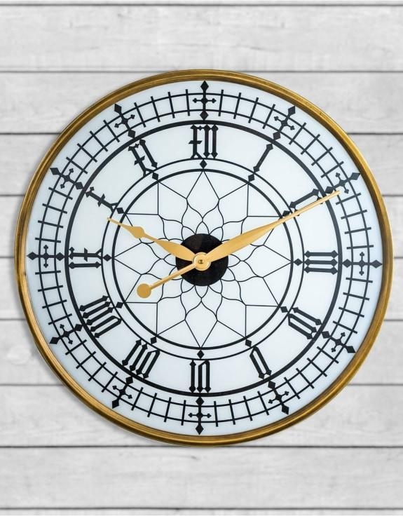 Product photograph of Large Gold Framed Backlit Wall Clock - 60cm X 60cm from Choice Furniture Superstore.