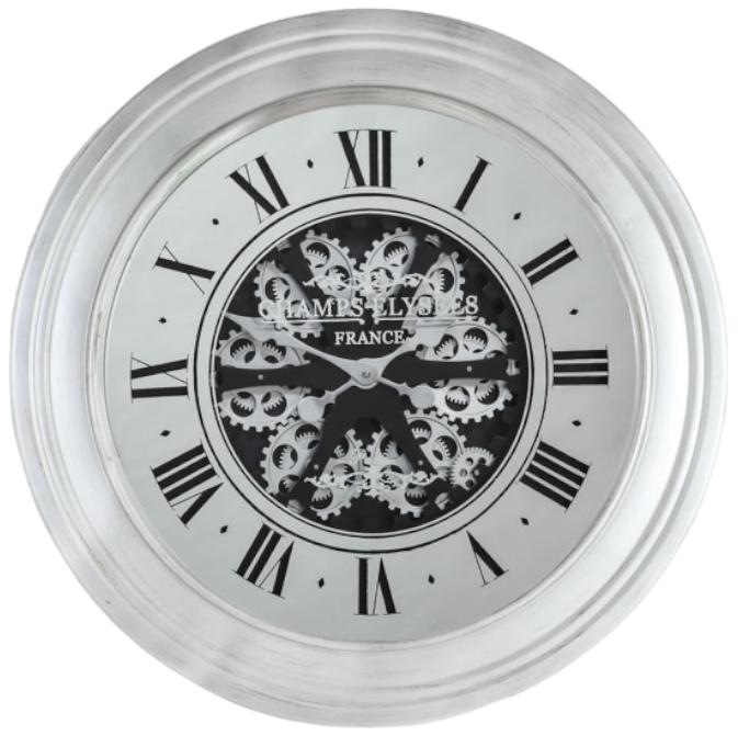 Product photograph of Mirrored Face Antique Style Moving Gears Wall Clock- 80cm X 80cm from Choice Furniture Superstore.
