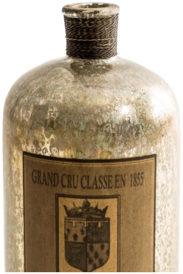 Product photograph of Extra Large Antique Silver Glass Bottle from Choice Furniture Superstore.