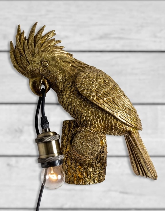 Product photograph of Cockatoo On Perch Wall Lamp from Choice Furniture Superstore.