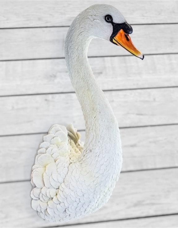 Product photograph of Large White Swan Wall Head from Choice Furniture Superstore.