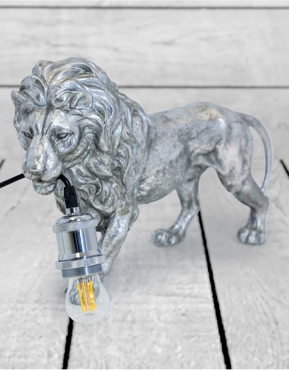 Product photograph of Prowling Lion Table Lamp from Choice Furniture Superstore.