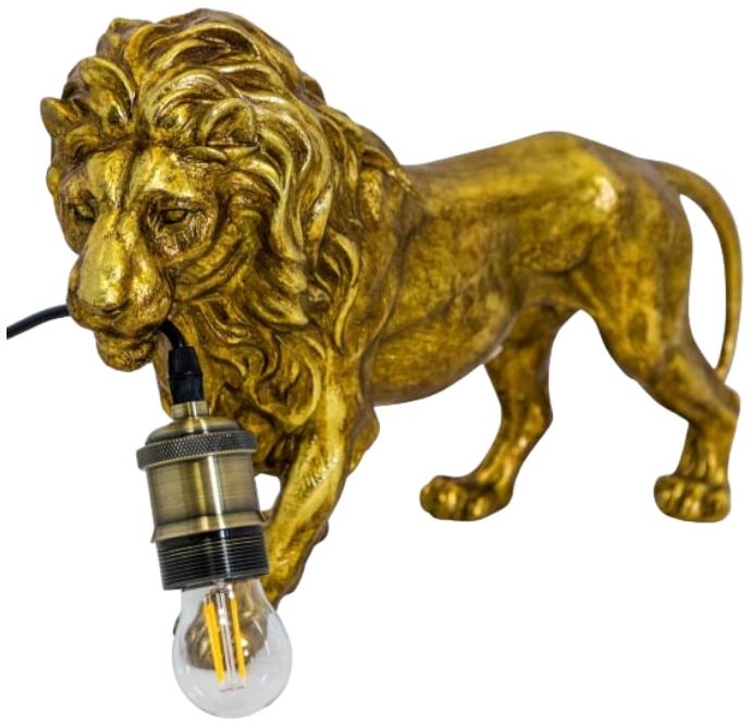 Product photograph of Prowling Lion Table Lamp from Choice Furniture Superstore.