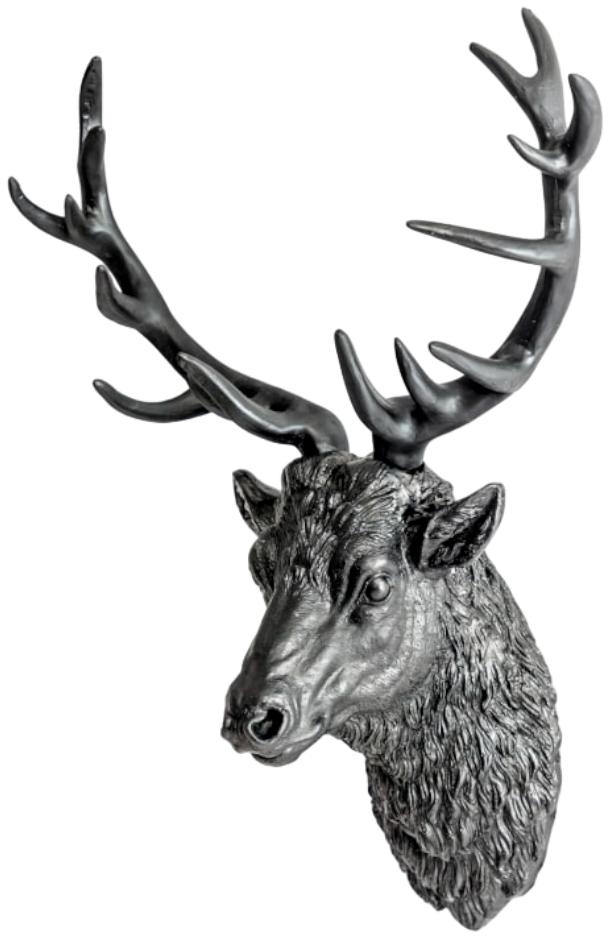 Product photograph of Large Matt Black Stag Wall Head from Choice Furniture Superstore.