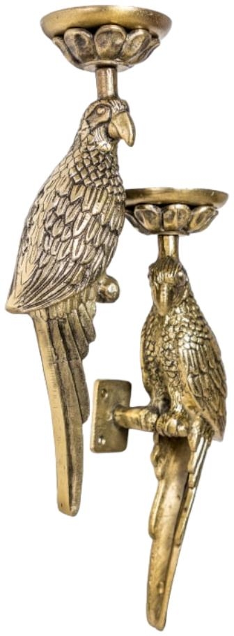 Product photograph of Pair Of Large Antique Gold Parrot Wall Sconces from Choice Furniture Superstore.