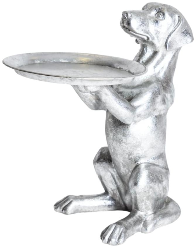 Product photograph of Antique Labrador Holding Tray Ornament from Choice Furniture Superstore.