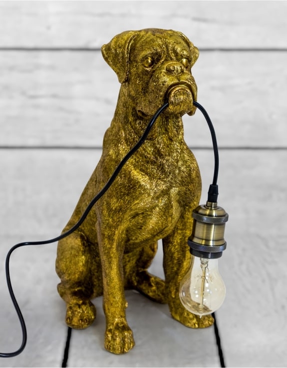 Product photograph of Sitting Boxer Dog Table Lamp from Choice Furniture Superstore.
