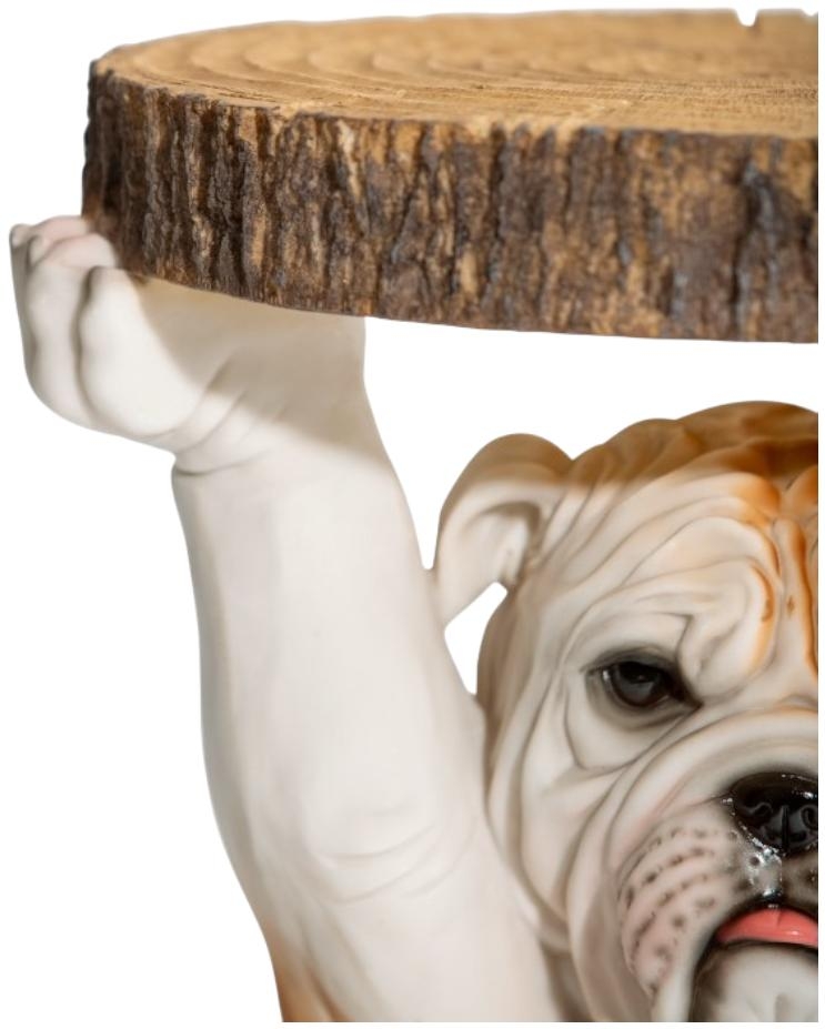 Product photograph of Bulldog Holding Trunk Slice Side Table from Choice Furniture Superstore.