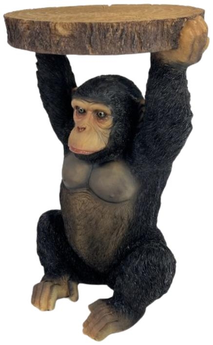 Product photograph of Chimpanzee Holding Trunk Slice Side Table from Choice Furniture Superstore.