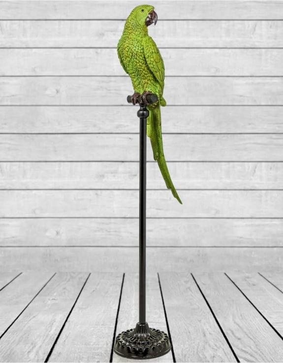 Product photograph of Large Green Parrot On Floor Standing Perch from Choice Furniture Superstore.