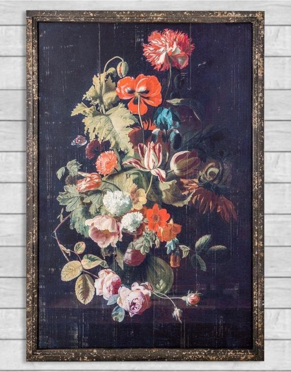 Product photograph of Set Of 2 Antiqued Multi Coloured Boho Floral Wall Prints from Choice Furniture Superstore.