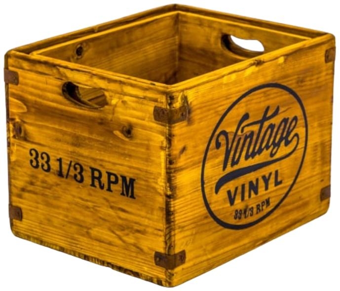 Set of 2 Vintage Vinyl LP Record Storage Boxes