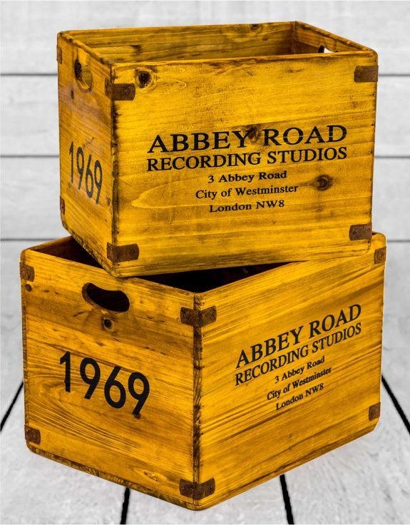Product photograph of Set Of 2 Abbey Road Lp Record Storage Boxes from Choice Furniture Superstore.