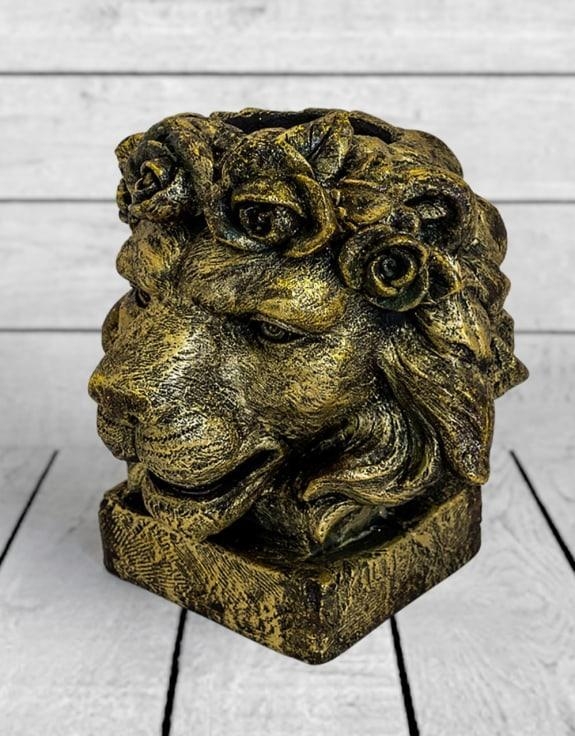 Product photograph of Large Lion Head Planter from Choice Furniture Superstore.