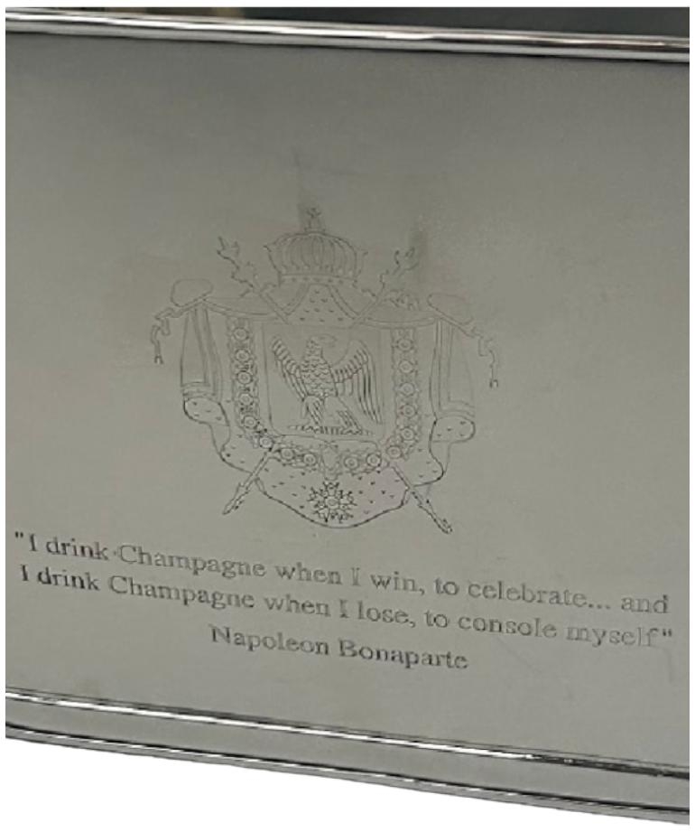 Product photograph of Extra Large Champagne Bucket With Engraved Quotation from Choice Furniture Superstore.