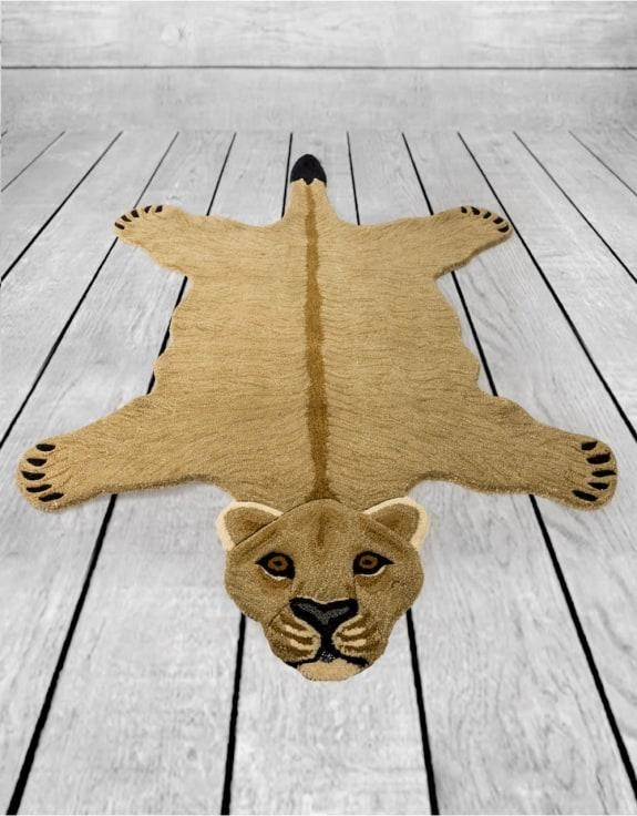 Product photograph of Hand Tufted Extra Large Lioness Skin Woollen Rug from Choice Furniture Superstore.