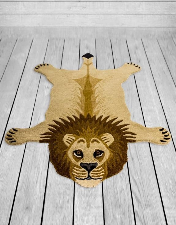 Product photograph of Hand Tufted Extra Large Lion Skin Woollen Rug from Choice Furniture Superstore.