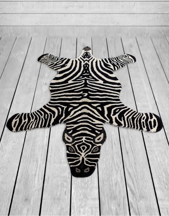 Product photograph of Hand Tufted Extra Large Zebra Skin Woollen Rug from Choice Furniture Superstore.