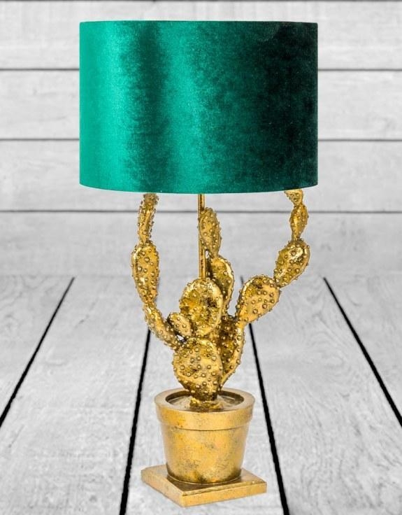 Product photograph of Antique Gold Potted Cactus Lamp from Choice Furniture Superstore.