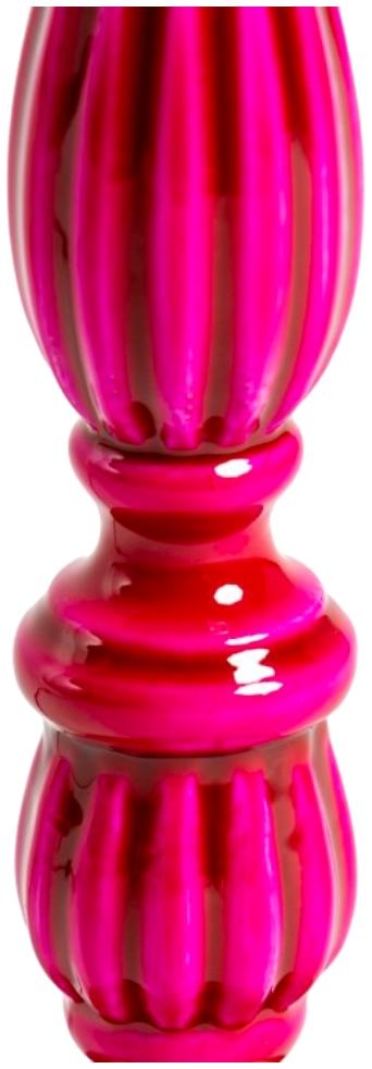 Product photograph of Hot Pink Gloss Wooden Table Lamp With Metallic-lined Velvet Shade from Choice Furniture Superstore.