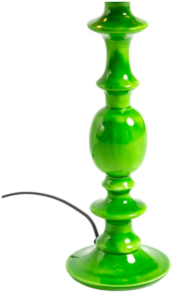 Product photograph of Green Gloss Wooden Table Lamp With Metallic-lined Velvet Shade from Choice Furniture Superstore.