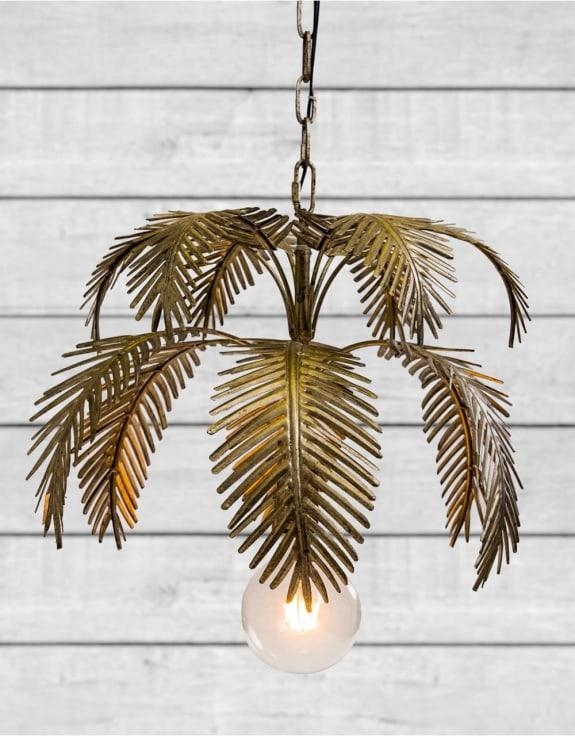Product photograph of Antiqued Gold Fern Leaf Chandelier Pendant from Choice Furniture Superstore.