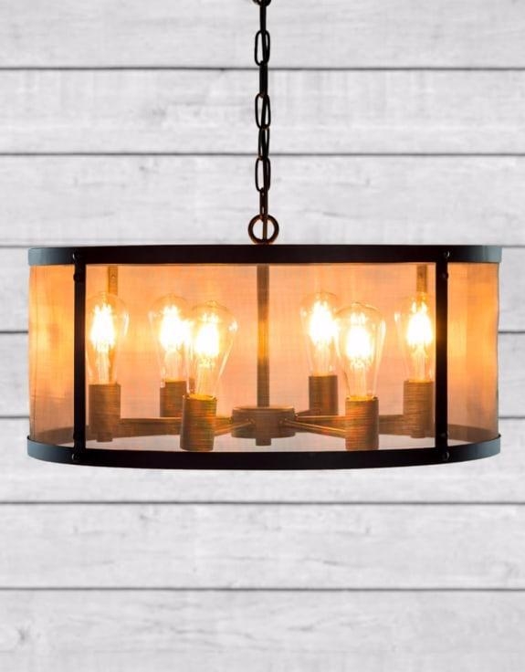 Product photograph of Small Round Black Iron Industrial Chandelier from Choice Furniture Superstore.