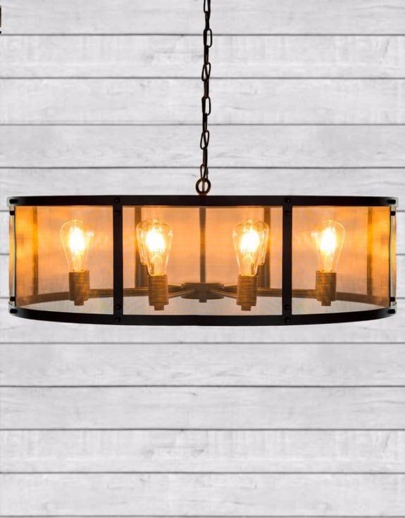 Product photograph of Large Round Black Iron Industrial Chandelier from Choice Furniture Superstore.