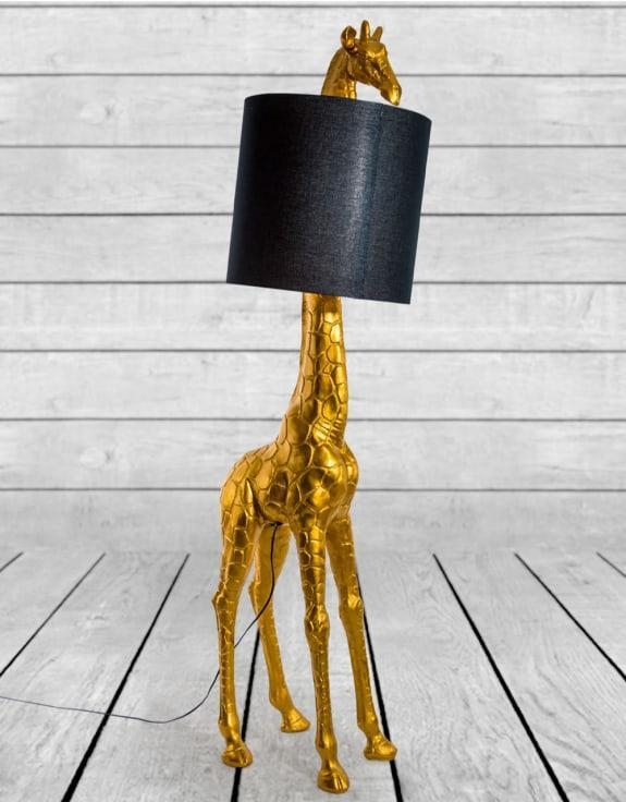 Product photograph of Giraffe Floor Lamp With Black Shade from Choice Furniture Superstore.