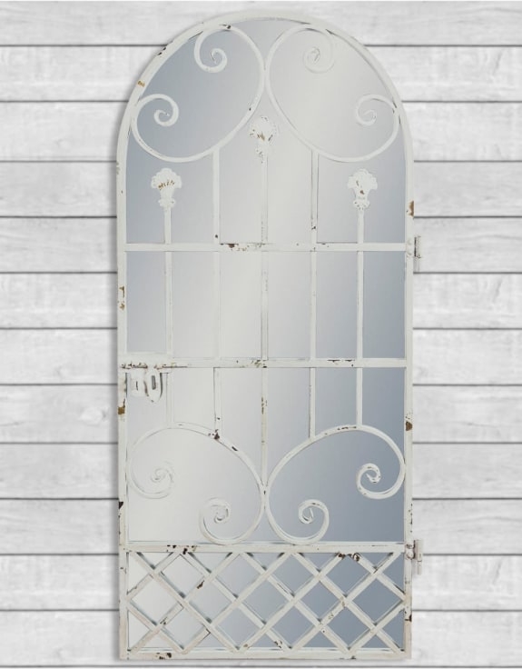 Product photograph of Rustic Chantilly Tall Garden Gate Wall Mirror - 61cm X 135cm from Choice Furniture Superstore.