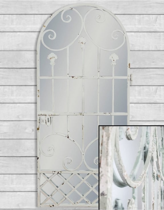 Product photograph of Rustic Chantilly Tall Garden Gate Wall Mirror - 61cm X 135cm from Choice Furniture Superstore.