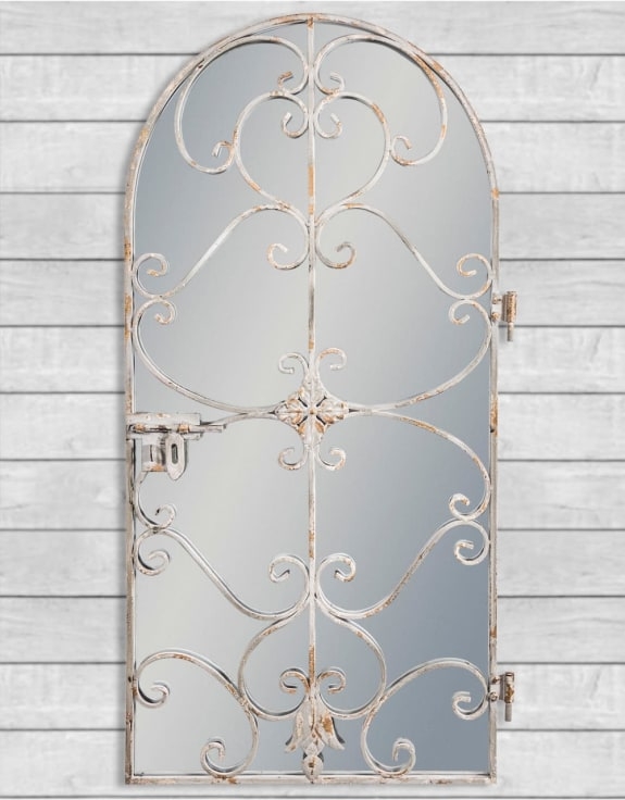 Product photograph of Rustic Chantilly Garden Gate Wall Mirror - 59cm X 117cm from Choice Furniture Superstore.